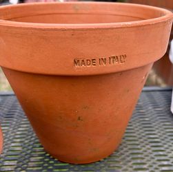 5 Italian Terracotta Planters . Read description 1st