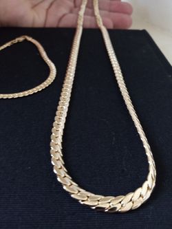 Gold 18k Deep Gold Plated Chain And Necklace 