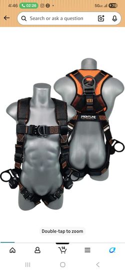 Fall Protection Harness Front Side D-Rings Trauma Straps Work Climbing Safety Vest