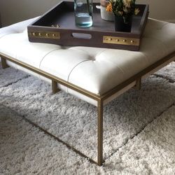 Faux Leather Ottoman