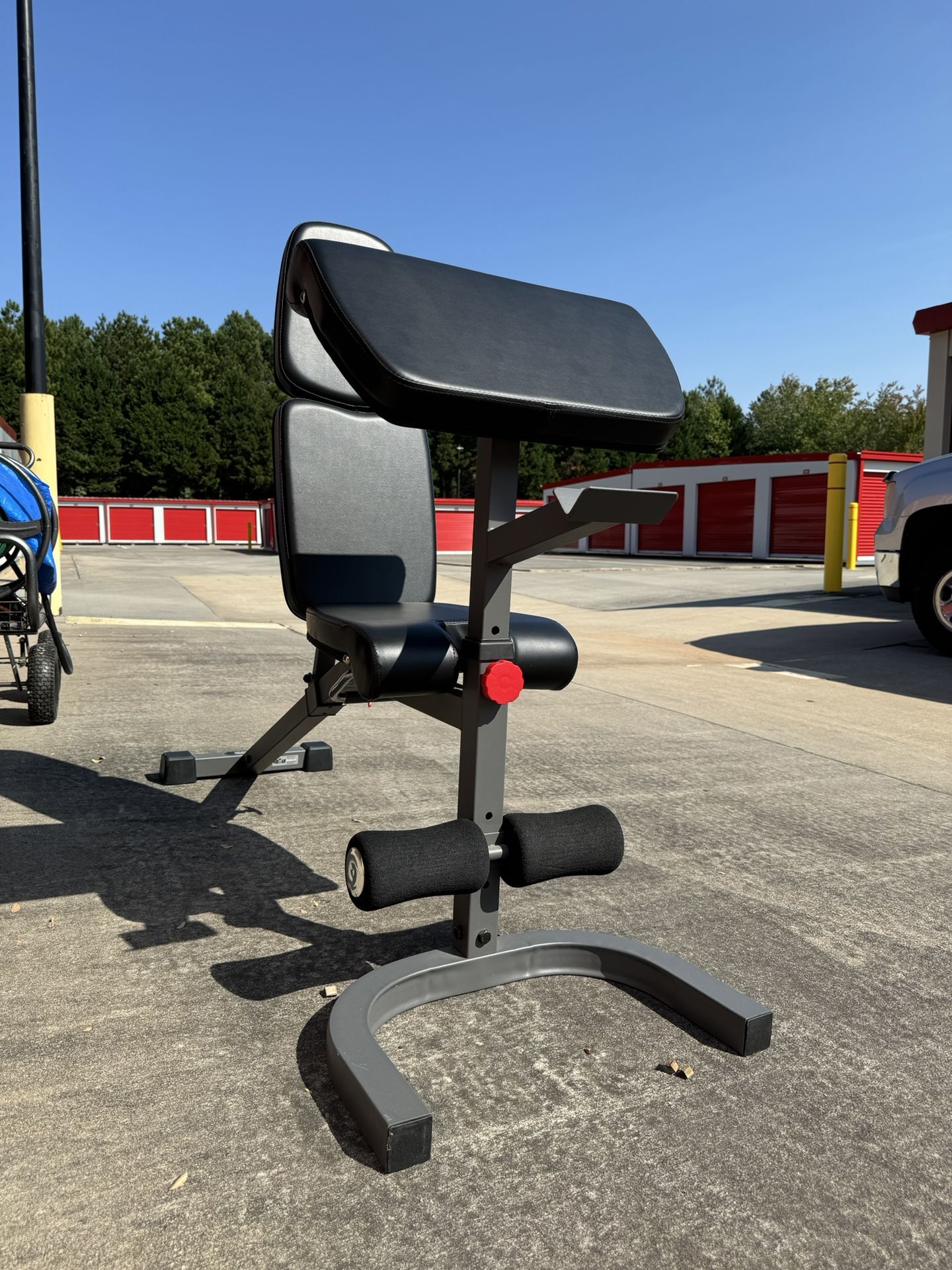 Eagle Fitness Weight Bench With Curl Attachment.