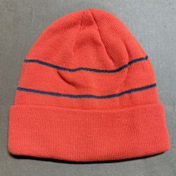 12 Orange Beanies With Reflective Stripes