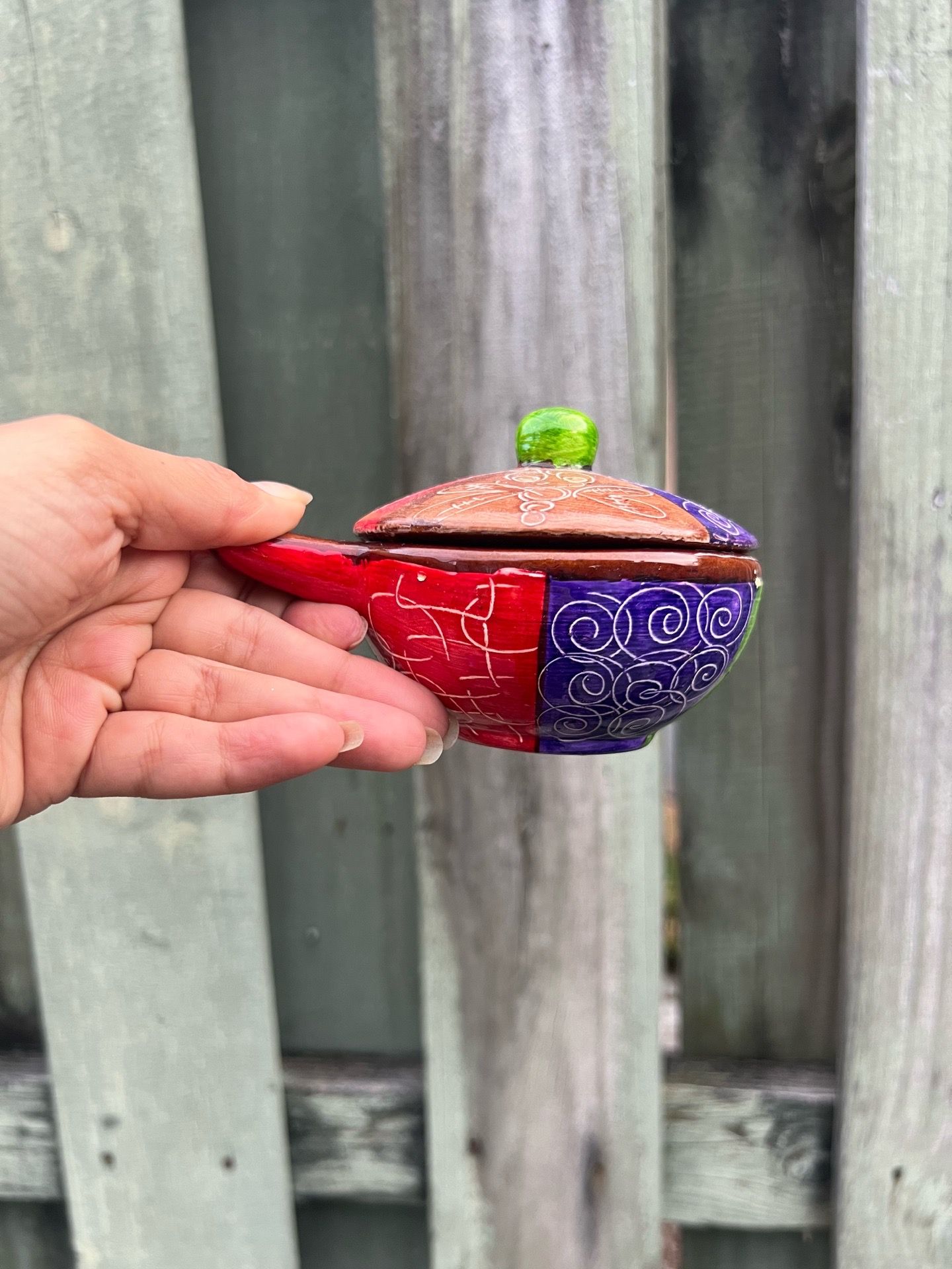 Hand painted Ceramic Spice pot