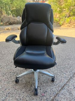 Black leather office chair