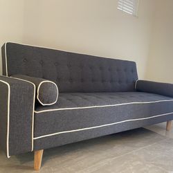 Gray Linen Futon Sofa Bed ❗PRICE REDUCED❗  👍FREE FINANCING AVAILABLE❗NO CREDIT CHECK❗ 
