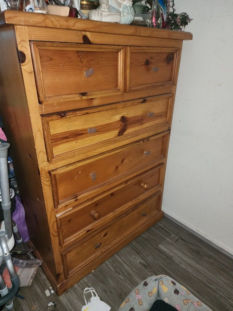 5 Drawer Dresser Cabinet Real Wood