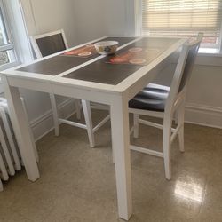 Kitchen Table 36x55 Counter Height With 2 Chairs 