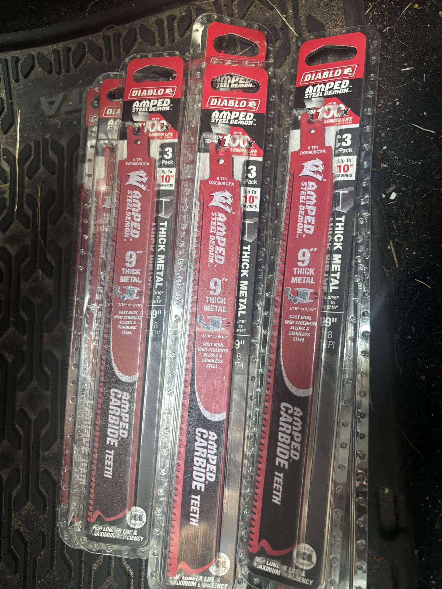 Diablo Steel Demon Amped Carbide Reciprocating Saw Blades, 3-Pack, 9-inch