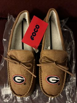 FOCO Mens NFL Team Logo Moccasin Slippers Size 9-10