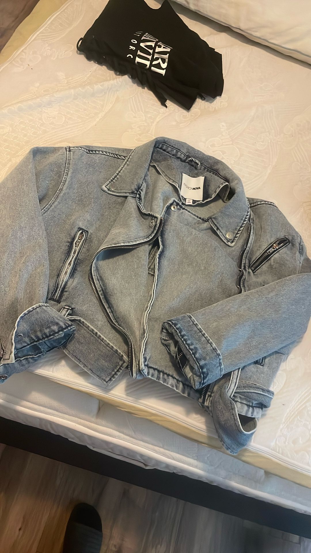 Fashion Nova Moto Denim Jacket