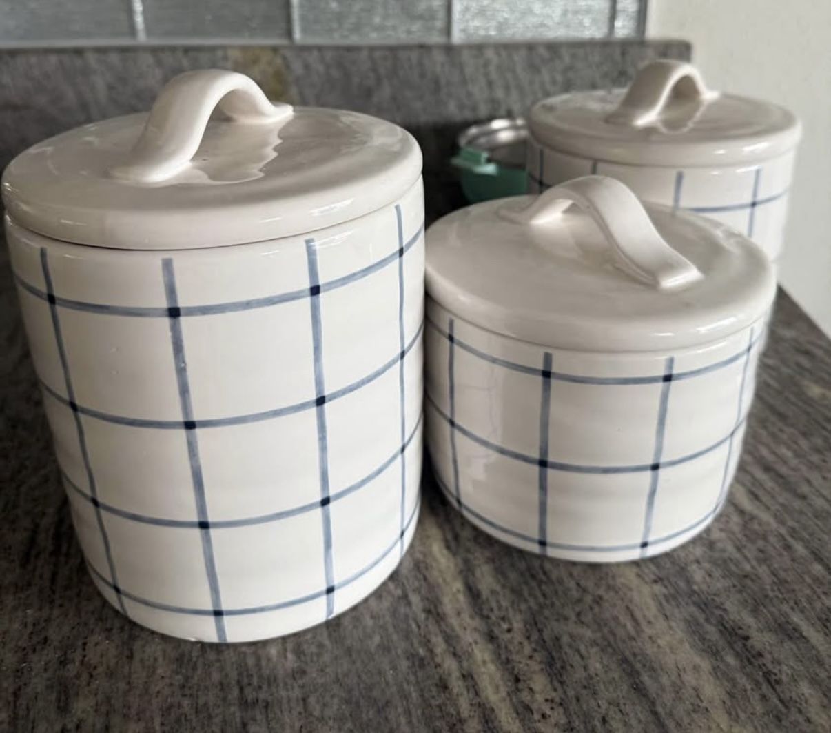 Kirkland's White Coffee/Sugar/Tea Ceramic Set of 3