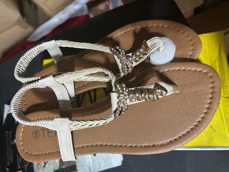 TEAM Size 8 Women's Sandals Beige Sandalia para Mujer