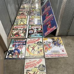 LOT OF 28 MOVIE POSTERS VINTAGE MARVEL COMICS X-MEN SPIDER-MAN etc ASGARD PRESS