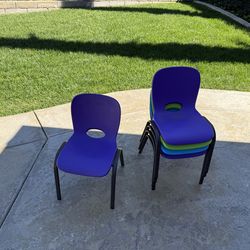 Kids Stacking Chairs - Purple Green Blue Red