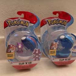POKEMON Clip & Go TOXEL  and Great Ball Figure Pack / Pokemon CLIP ‘N’ GO PIPLUP DIVE BALL Pick The One You Want 8.00 Each 