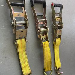 Ratchet Tie Downs. 3 Total Heavy Duty, No Straps