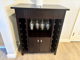 Extendable Bar Prep And Wine Rack Table