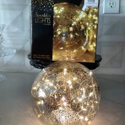 NEW Pre-lit mercury decorative orb by Kirkland's 6”  batteries included