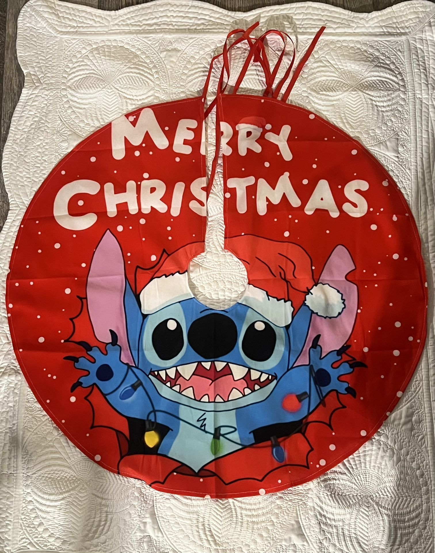 Stitch Merry Christmas Tree Skirt (New)
