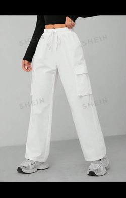 100% Linen Empra Wide Leg Pockets Large Size Light Grey Pants