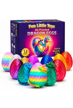 12 Pack 3D Printed Dragon Toys, Flexible(brand new)