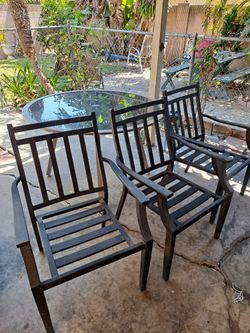 Glass Round Table With 3 Chairs