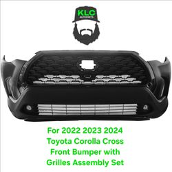 For 2022 2023 2024 Toyota Corolla Cross Front Bumper with Grilles Assembly Set