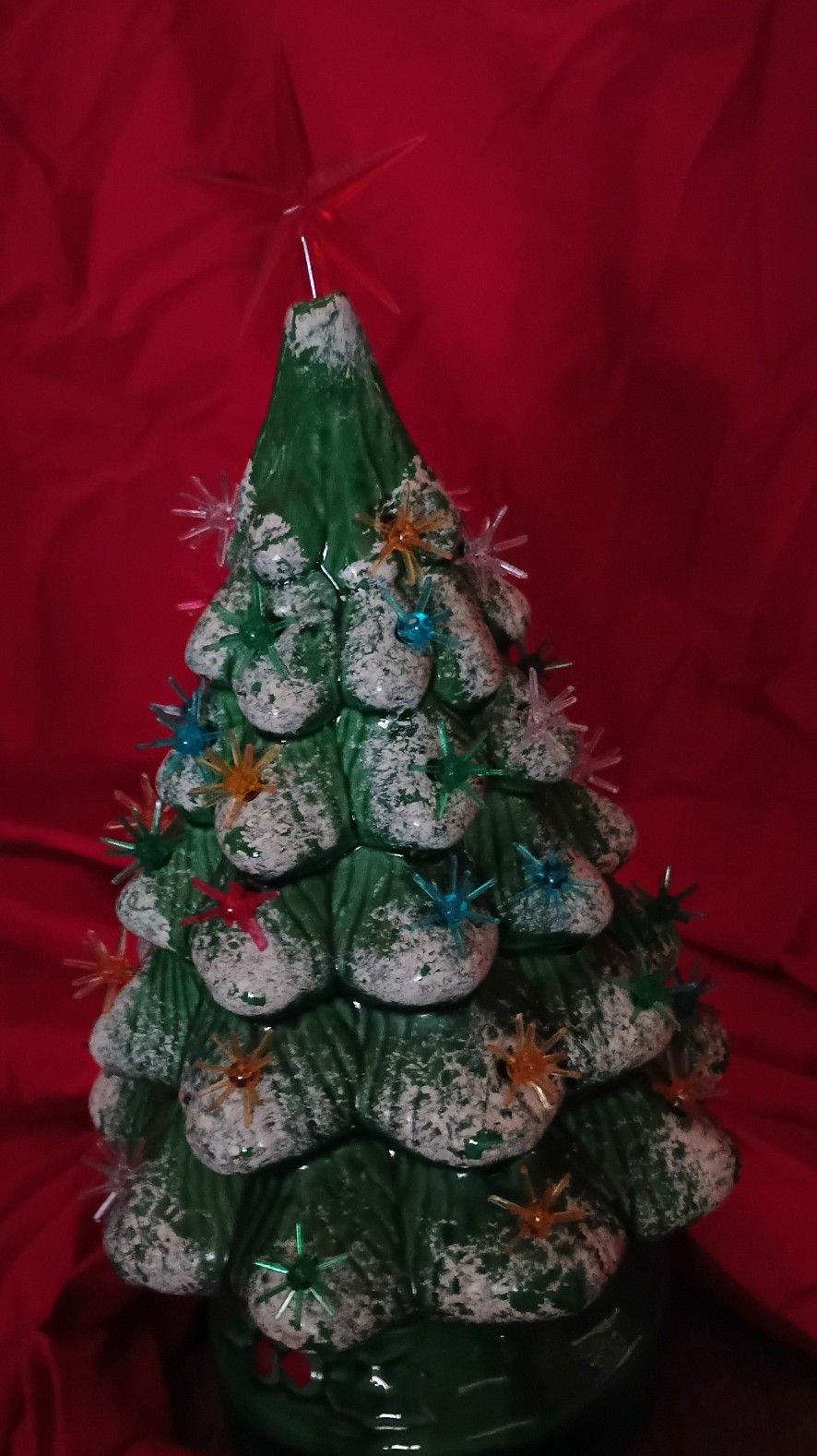 Light Up Ceramic Christmas Tree With  Star Burst
