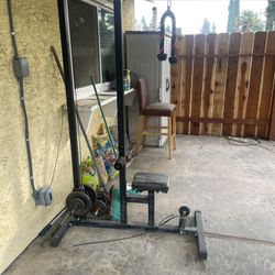 Elliptical And Pull Down Or Curl Cable Machine
