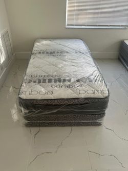 NEW MATTRESS TWIN SIZE PILLOW TOP WITH BOX SPRING