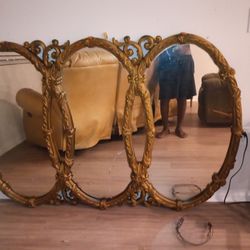 Antique Three Connected Mirrors