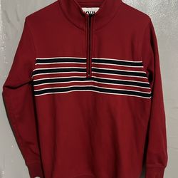 ZARA men's red 1/4 zip pullover