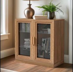 Brandnew  Adjustable Shelf Cabinet for Kitchen Bedroom Entryway Living Room Dinning Room Natural