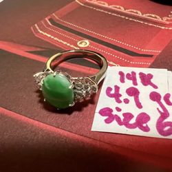 14K Solid Gold Wedding Ring With NATURAL DIAMONDS 💎 STONES 4.9Gr Size 6