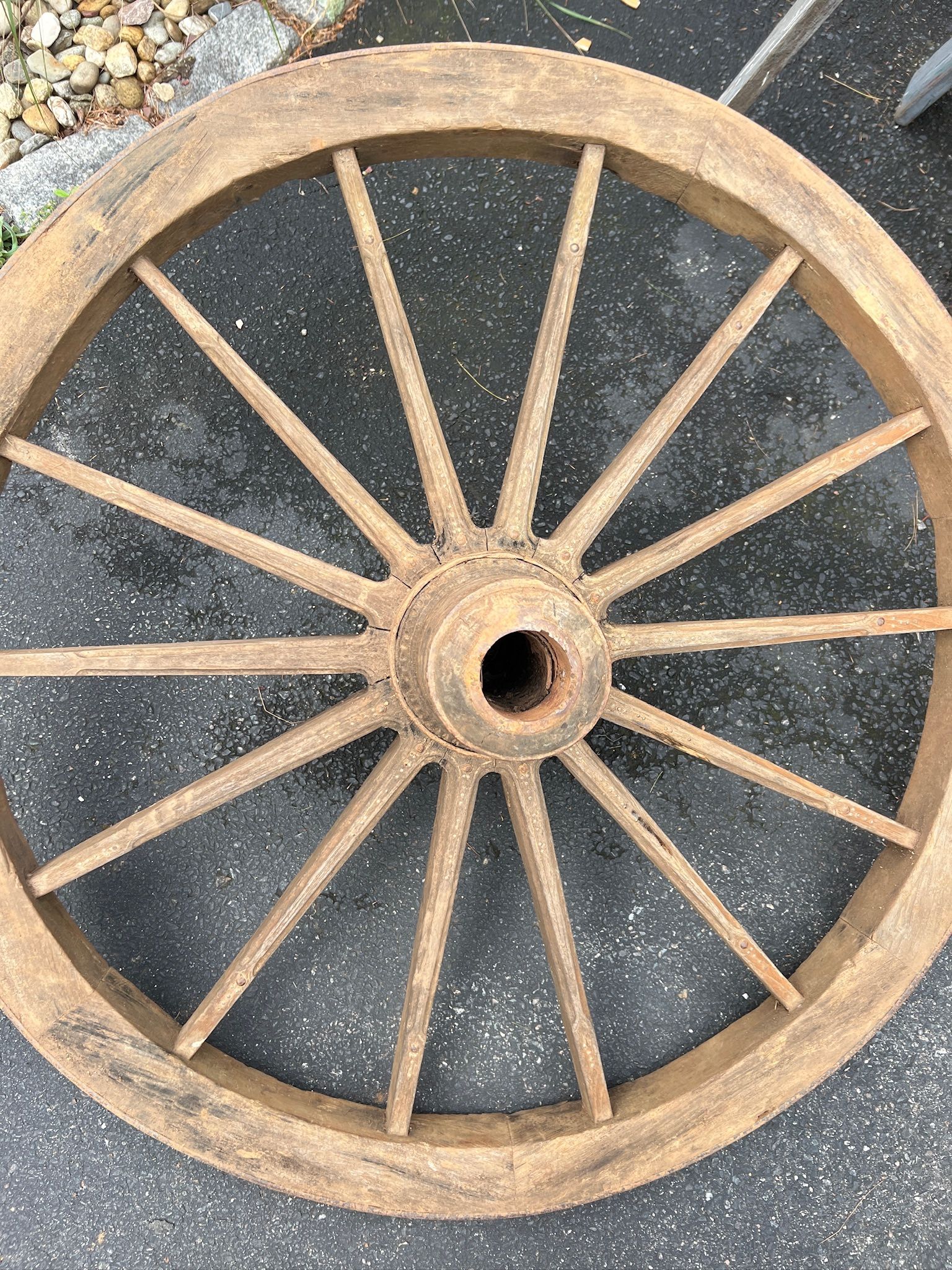 Antique Oriental Ox Cart Wheel