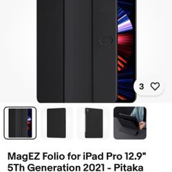 PITAKA iPad Pro 12.9 Case - 5th/6th Gen Stand Charger