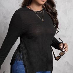 new shein fringe long sleeve 