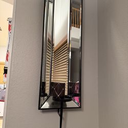 Large Mirror Wall Sconce W Candle