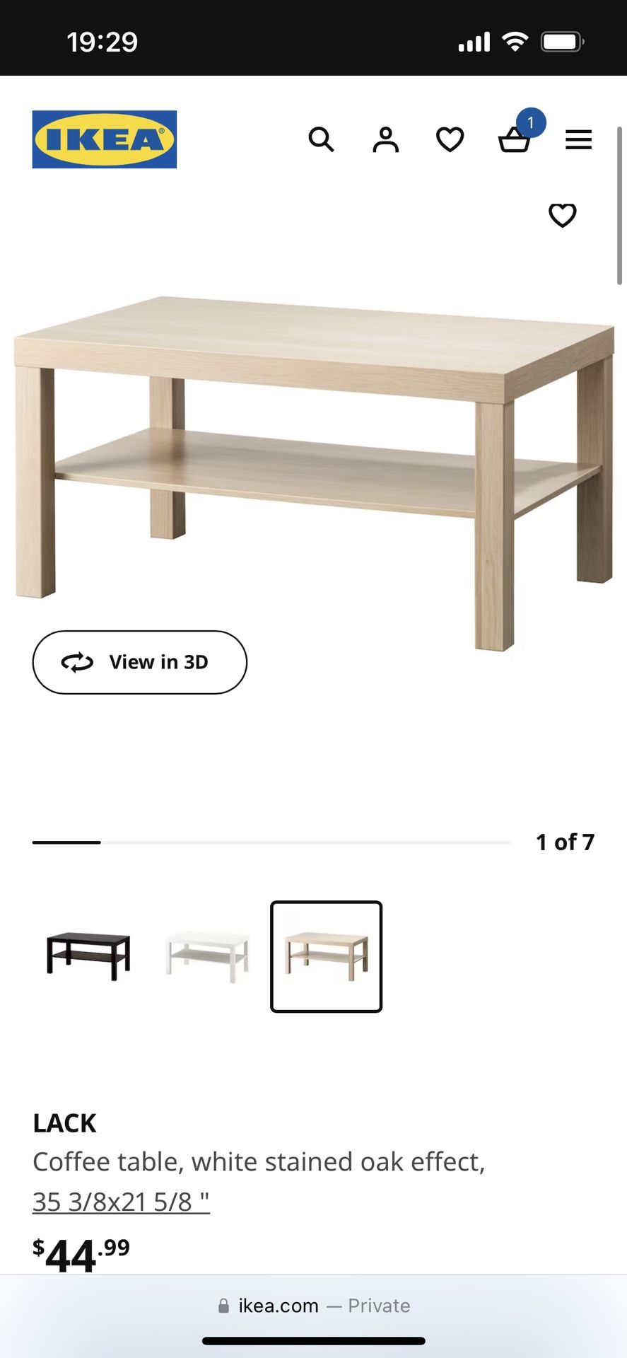 Ikea Lack Coffee Table White Stained Oak 35x21