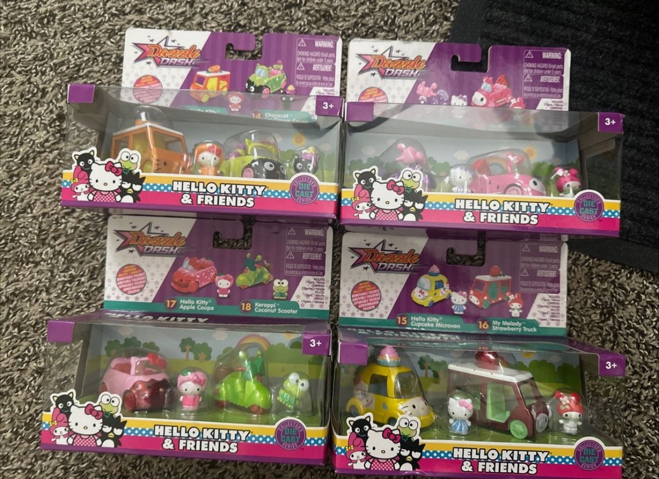 Hello Kitty & Friends Sanrio DAZZLE DASH 4 twin Pack Diecast NIB