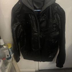 Leather hood Jacket dal