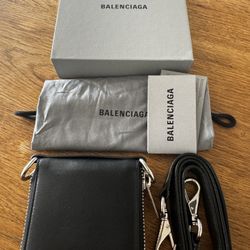 Balenciaga Bondage Square Zip Around Wallet /w Strap