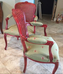 Italian made double cane back chairs
