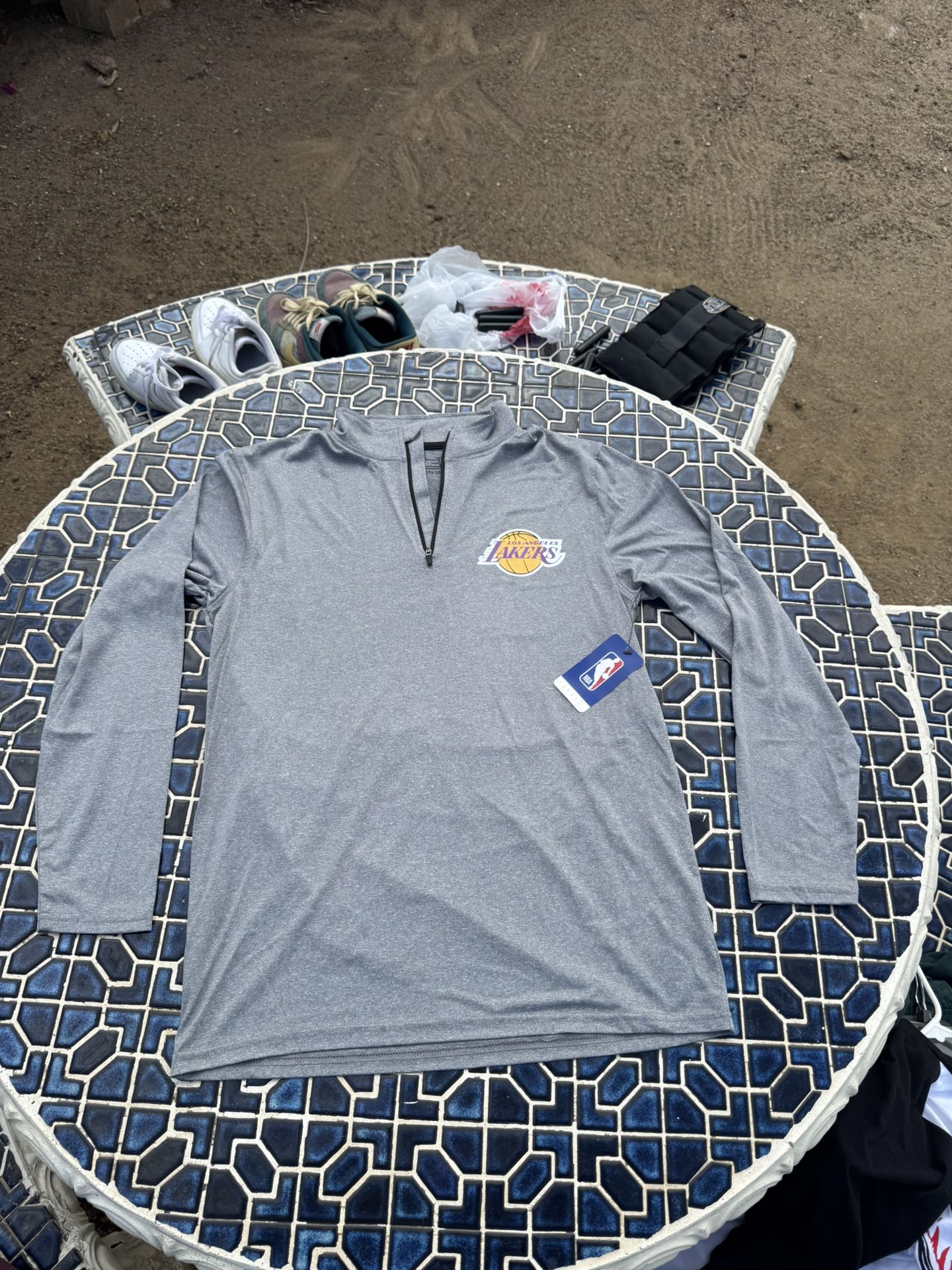 Lakers NBA Quarter Zip Sweatshirt Pullover