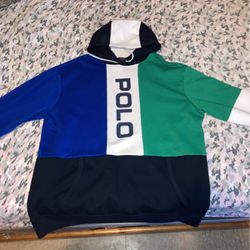Polo Ralph Lauren Royal Blue/Green/White Pullover Hoodie