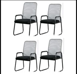 Task  Chair, set of 4 comfortable and Sleek Med mesh Task chair with fixed arms