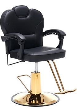Barber Chair with Heavy Duty Hydraulic Pump, Reclining Salon Chair for Hair Stylist, 360° Swivel 90°-140° Backrest Reclining Chairs, Height Adjustable