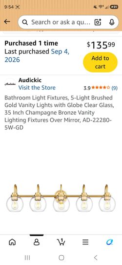 Audickic 5-Light Brushed Gold Vanity Light Bar