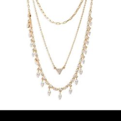Nordstrom 3 Layered Chain CZ 