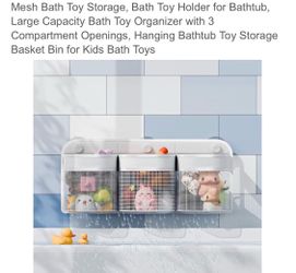 3-compartment mesh bath toy organizer, new